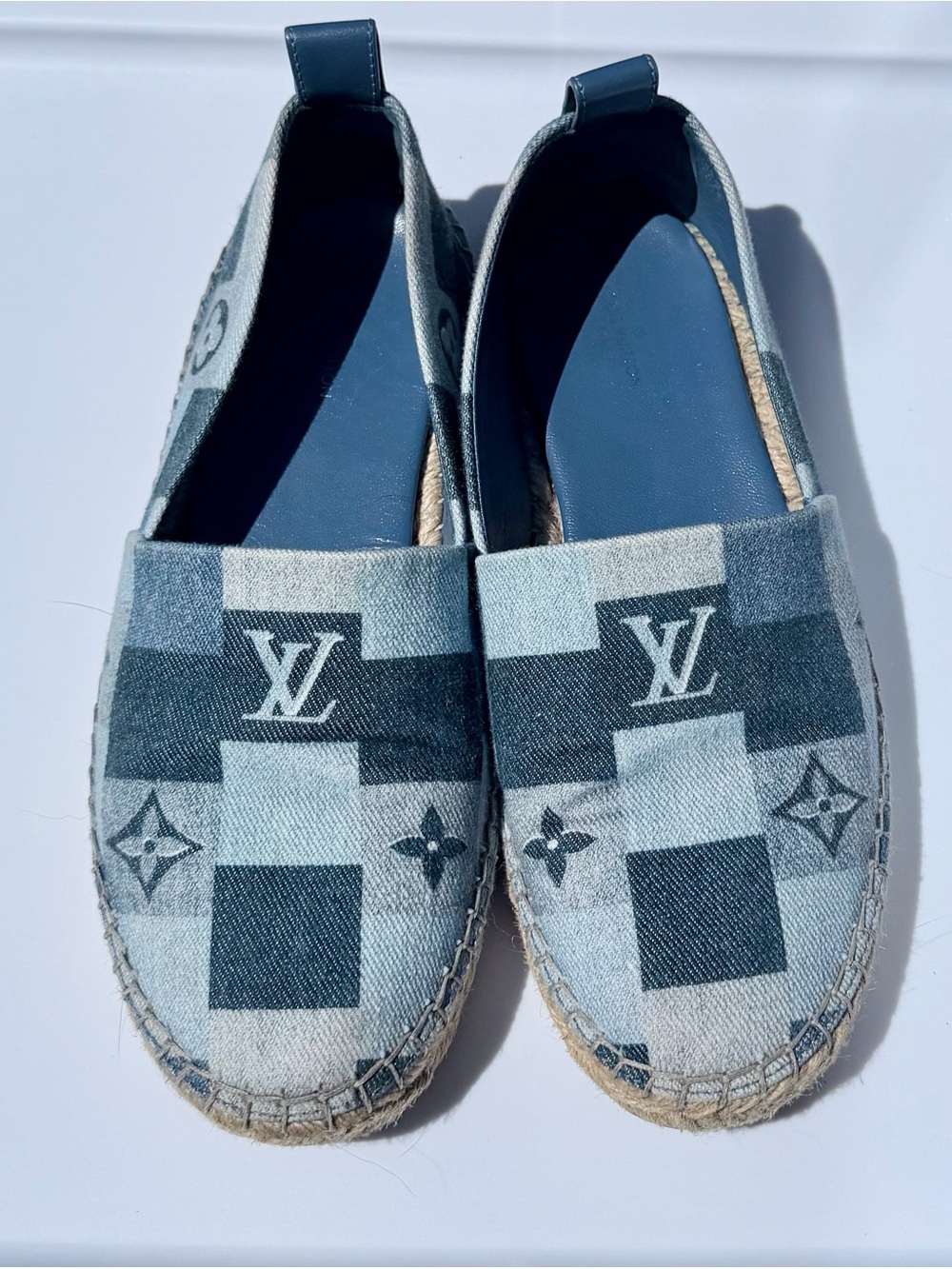 Louis Vuitton Patchwork Denim Espadrilles in Various Blues - Picture 2 of 8